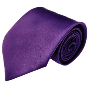 Boys Cadbury Purple Plain Satin Tie (45'')
